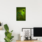 Kokopelli Abstract in Groen Poster (Thuiskantoor)
