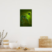 Kokopelli Abstract in Groen Poster (Keuken)