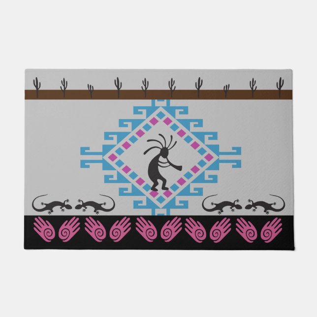 Kokopelli American Indian Southwest Doormat Deurmat (Voorkant)