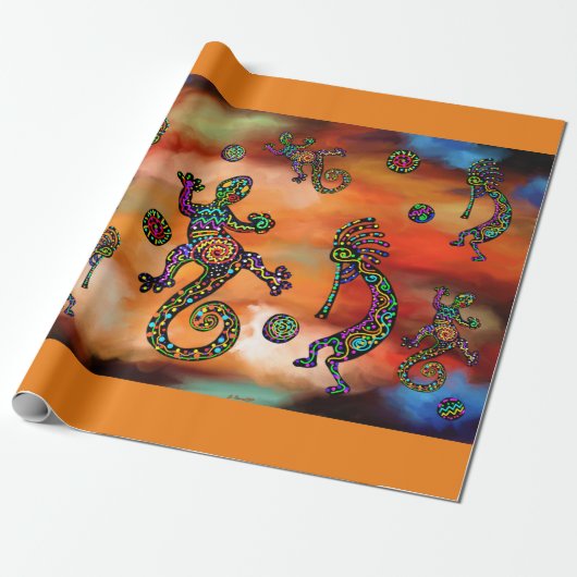 Kokopelli Art Cadeaupapier (Uitgerold)
