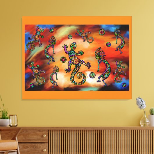 Kokopelli Art Canvas Afdruk (Insitu (Woonkamer))