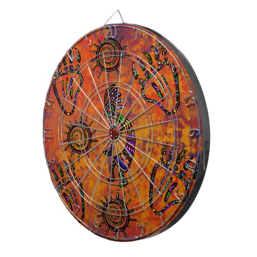 Kokopelli Art Dartbord (Voorkant Rechts)