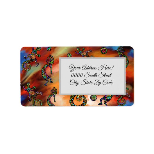 Kokopelli Art Etiket (Voorkant)