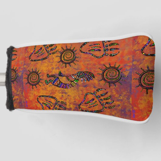 Kokopelli Art Golfheadcover (Voorkant)