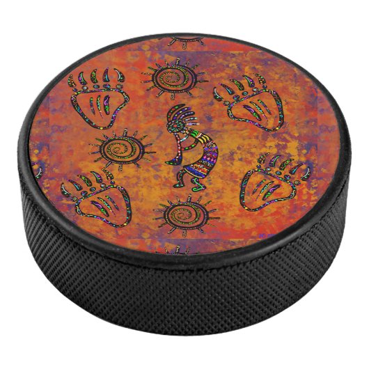Kokopelli Art Hockey Puck (3/4)