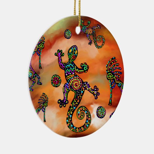 Kokopelli Art Keramisch Ornament (Rechts)