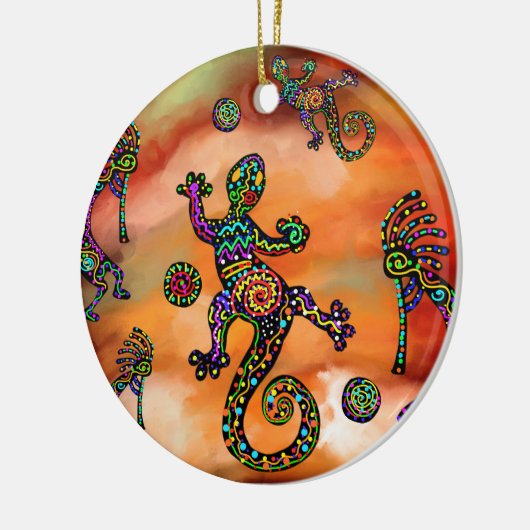 Kokopelli Art Keramisch Ornament (Links)