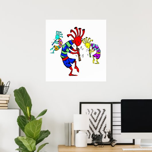 Kokopelli Art Music Trio Poster (Thuiskantoor)