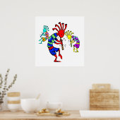 Kokopelli Art Music Trio Poster (Keuken)