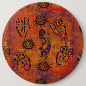 Kokopelli Art Ronde Button 6,0 Cm (Voorkant)