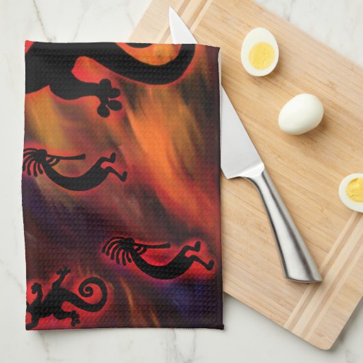 Kokopelli Art Theedoek (Quarter Fold)