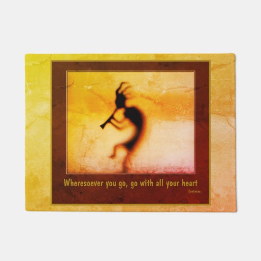 Kokopelli Attitude Confucius Quote Inspirerend Deurmat (Voorkant)