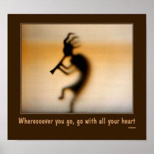 Kokopelli Attitude Confucius Quote Inspirerend Poster