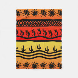 Kokopelli Aztec Tribal Desert Zuidwest Design Fleece Deken