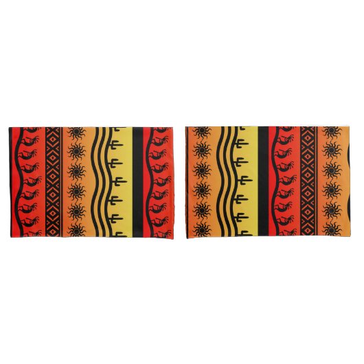 Kokopelli Aztec Tribal Desert Zuidwest Design Kussensloop (Voorkant-Set)