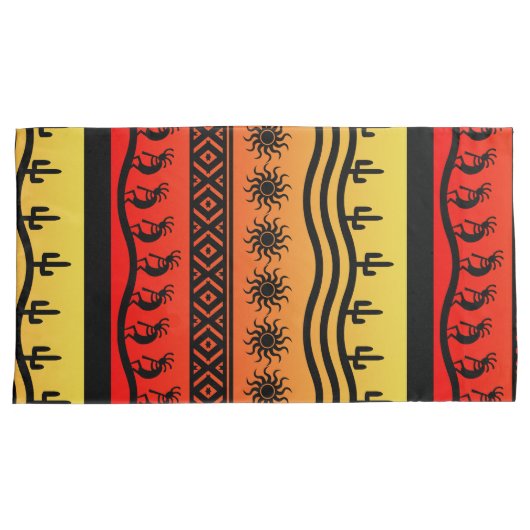 Kokopelli Aztec Tribal Pattern Southwestern Design Kussensloop (Voorkant-Rechts)