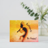 Kokopelli be Happy Inspirerend Briefkaart (Staand voorkant)
