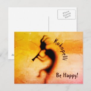 Kokopelli be Happy Inspirerend Briefkaart