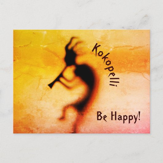 Kokopelli be Happy Inspirerend Briefkaart (Voorkant)