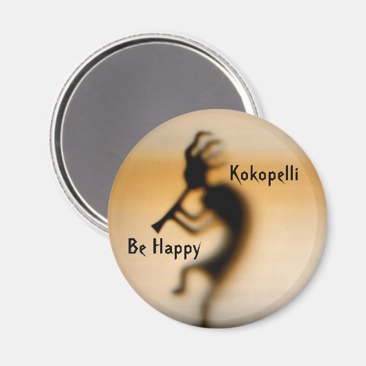 Kokopelli be Happy Inspirerend Magnet (Voorkant / Achterkant)