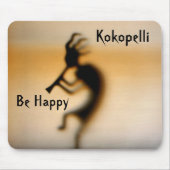Kokopelli Be Happy Inspirerend Mousepad Muismat (Voorkant)