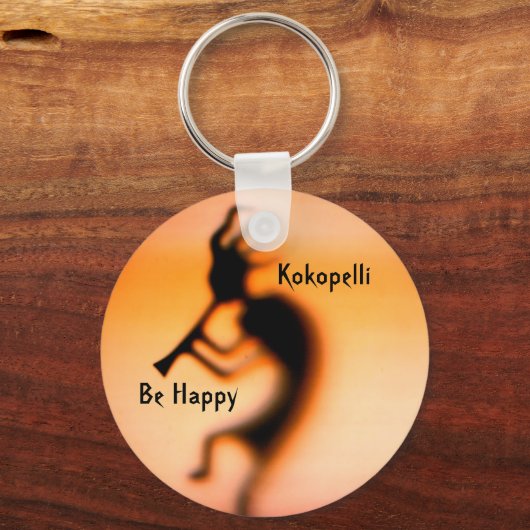 Kokopelli be Happy Inspirerend Sleutelhanger (Achterkant)