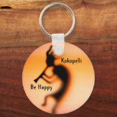 Kokopelli be Happy Inspirerend Sleutelhanger (Voorkant)