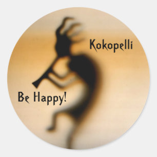 Kokopelli be Happy Inspirerend Sticker