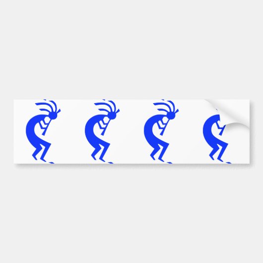 Kokopelli Blue Bumpersticker (Voorkant)