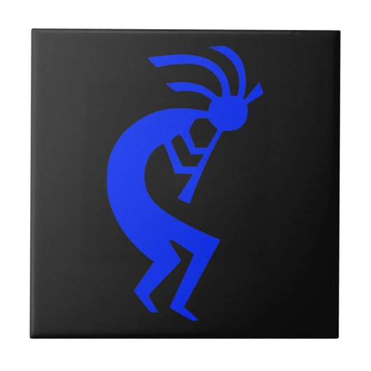 Kokopelli Blue Tegeltje (Voorkant)