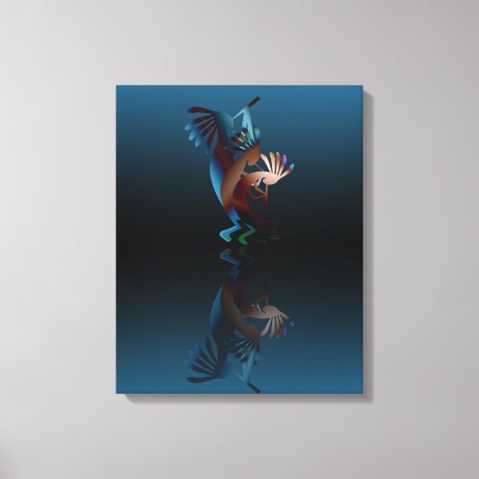 Kokopelli Blues Music 14"x24" Canvas Afdruk (Voorkant)