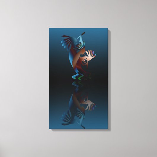 Kokopelli Blues Music 14"x24" Canvas Afdruk (Voorkant)