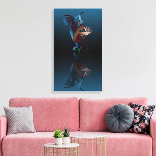 Kokopelli Blues Music 14"x24" Canvas Afdruk (Insitu (Woonkamer))