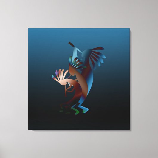 Kokopelli Blues Music 28,5 x28,5 inch Canvas Afdruk (Voorkant)