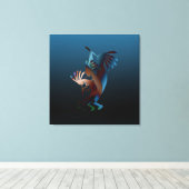 Kokopelli Blues Music 28,5 x28,5 inch Canvas Afdruk (Insitu (Houten vloer))