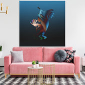 Kokopelli Blues Music 28,5 x28,5 inch Canvas Afdruk (Insitu (Woonkamer))