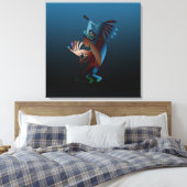 Kokopelli Blues Music 28,5 x28,5 inch Canvas Afdruk (Insitu (Slaapkamer))