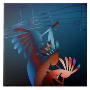 Kokopelli Blues Music 2 6" Tegeltje