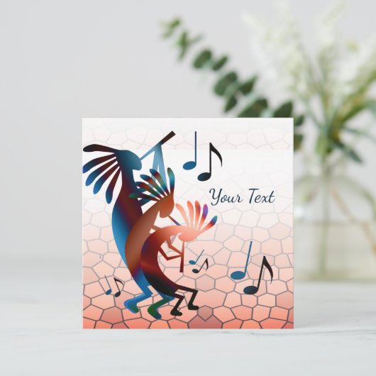 Kokopelli Blues Music 2 Desert Sunset Flat Kaart (Staand voorkant)