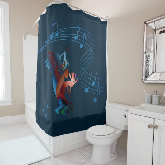 Kokopelli Blues Music 2 Shower Curtain Douchegordijn (In situ)