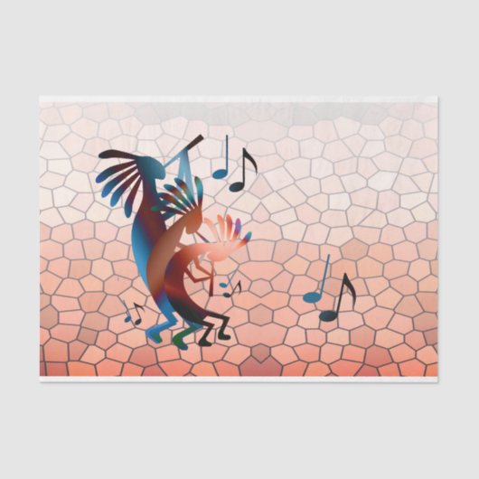 Kokopelli Blues Music 2 Sunset Decoupage Tissuepapier (Voorkant)