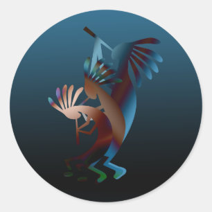 Kokopelli Blues Music 3" Ronde Sticker
