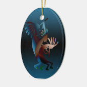 Kokopelli Blues Music Keramisch Ornament (Links)