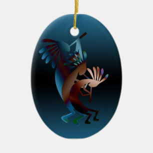 Kokopelli Blues Music Keramisch Ornament