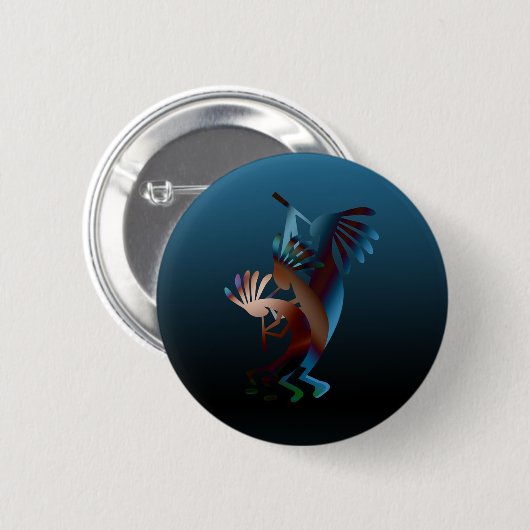 Kokopelli Blues Music Ronde Button 5,7 Cm (Voorkant /achterkant)