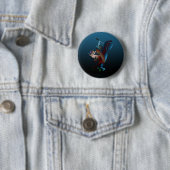 Kokopelli Blues Music Ronde Button 5,7 Cm (In situ)