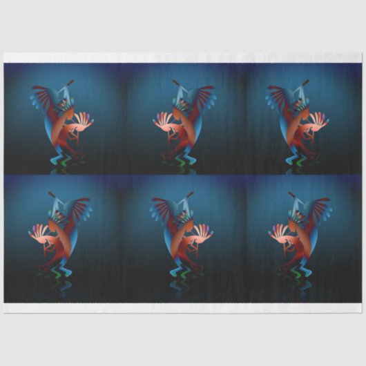 Kokopelli Blues set 2 Decoupage Tissuepapier (Voorkant)