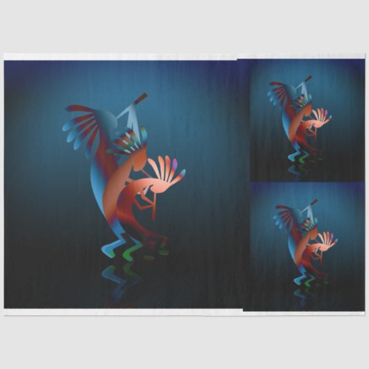 Kokopelli Blues set Decoupage Tissuepapier (Voorkant)