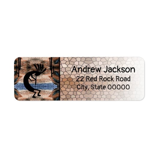 Kokopelli Brown Landscape Return Label (Voorkant)