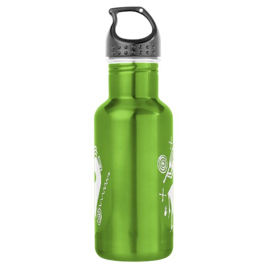 Kokopelli Carving 18oz Water Bottle Waterfles (Achterkant)